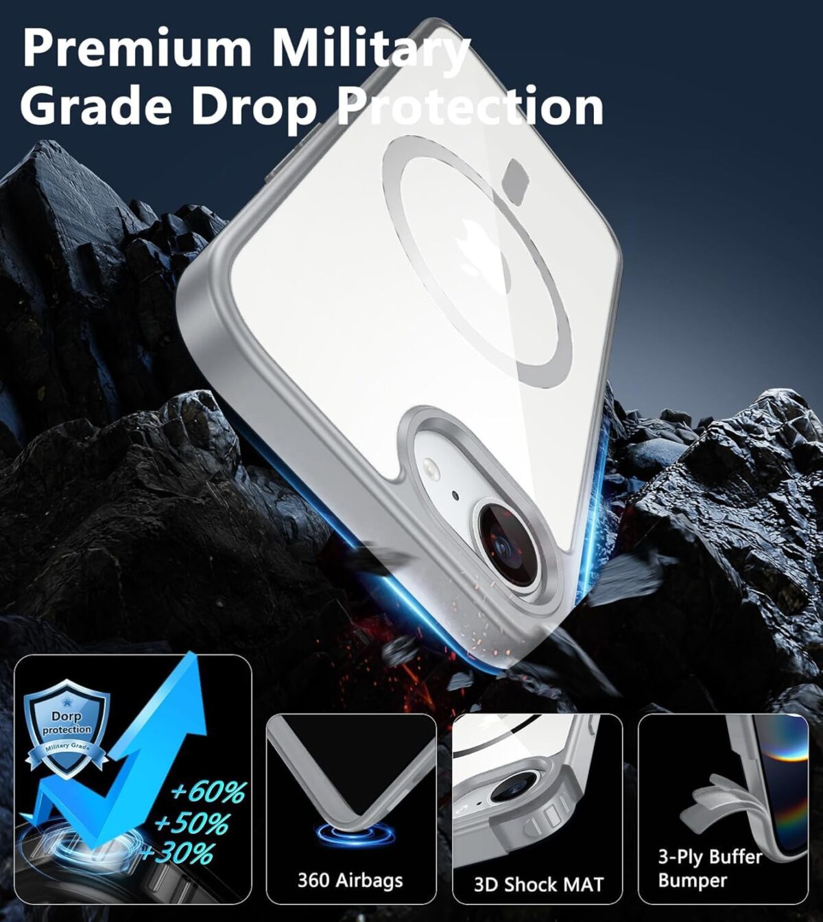 iPhone 16E clear case magnetic cover - Image 2
