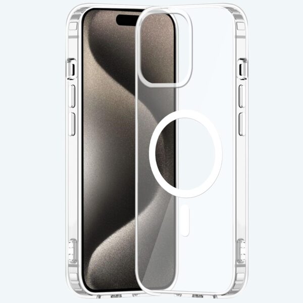 iPhone 15 Pro clear case magnetic cover