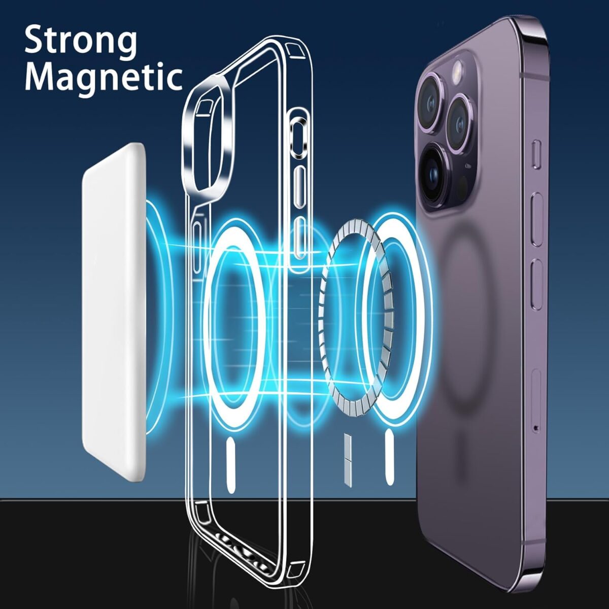 iPhone 11 pro clear case magnetic cover - Image 3