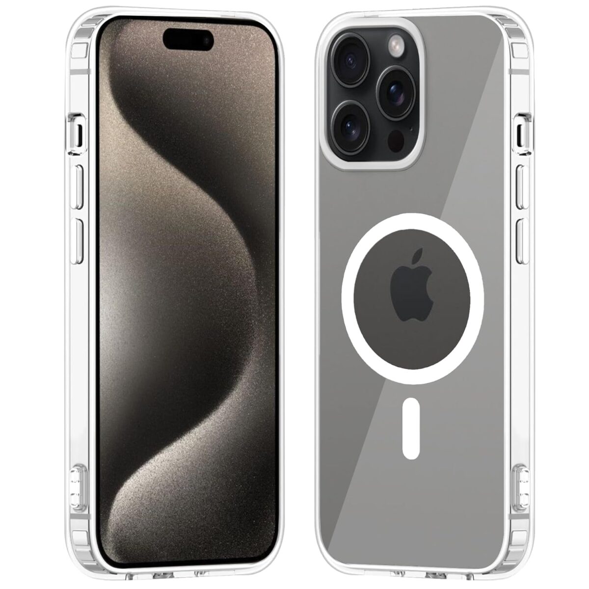 iPhone 15 Pro clear case magnetic cover - Image 2