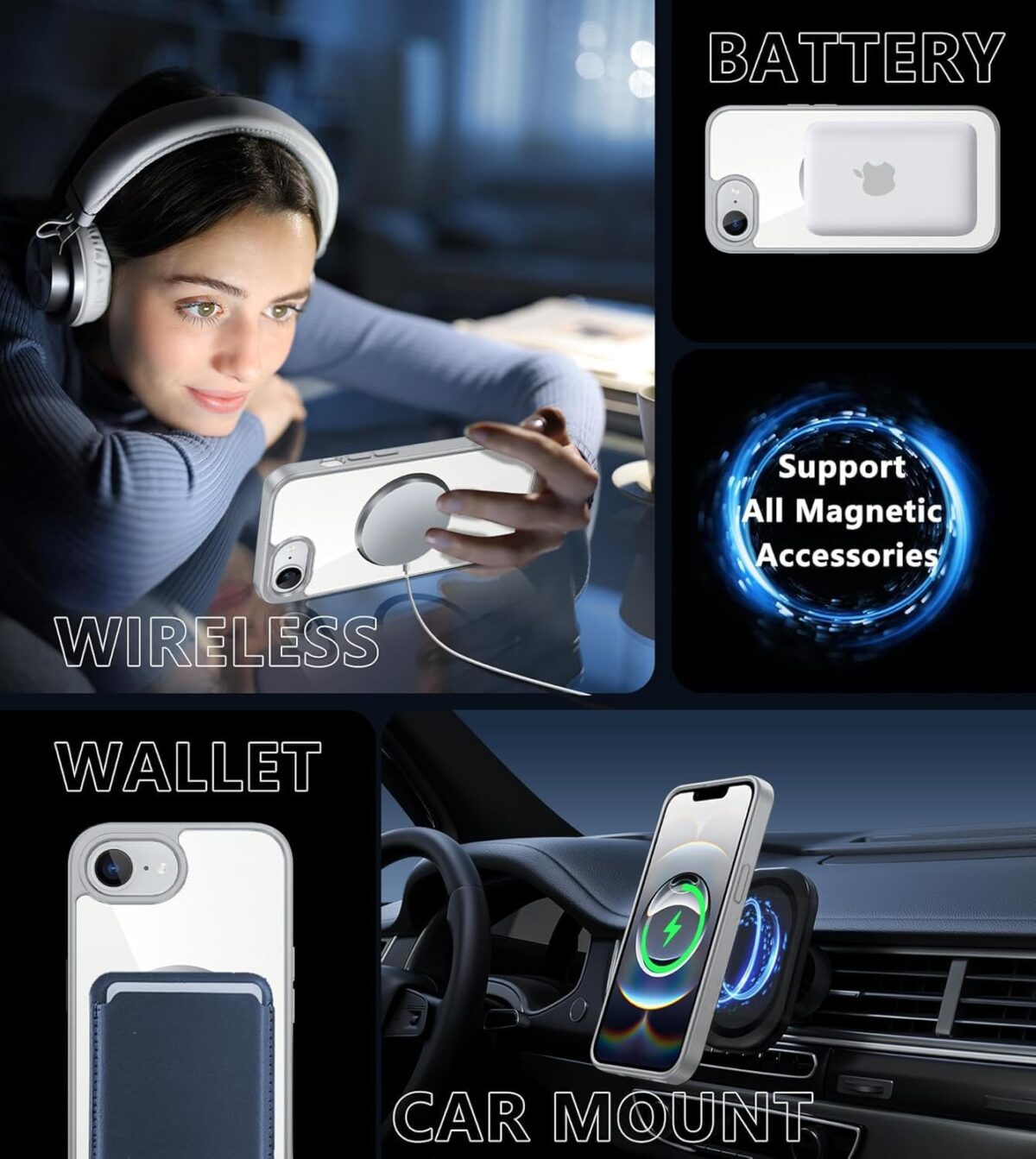 iPhone 16E clear case magnetic cover - Image 4