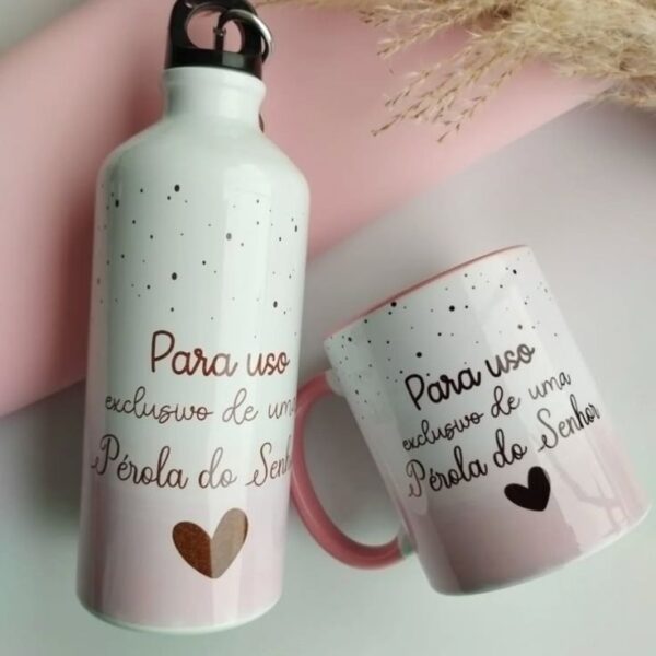 designer bottle and mug