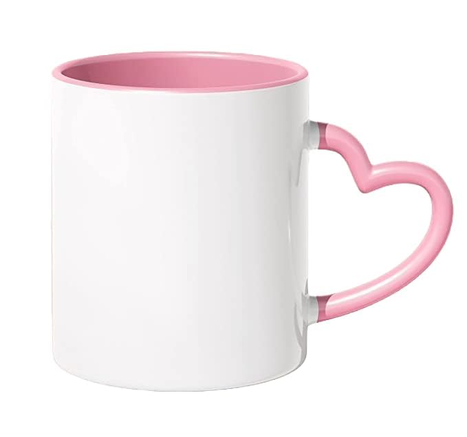 Heart Handle pink Sublimation Mug - Image 2