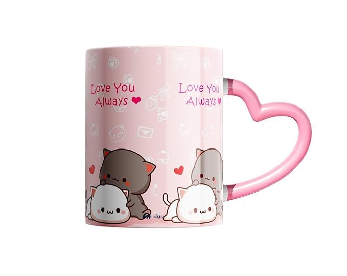 Heart Handle pink Sublimation Mug