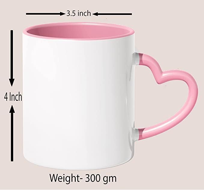 Heart Handle pink Sublimation Mug - Image 3